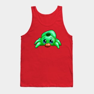 Cute Green Ant With Blue Eyes Tank Top